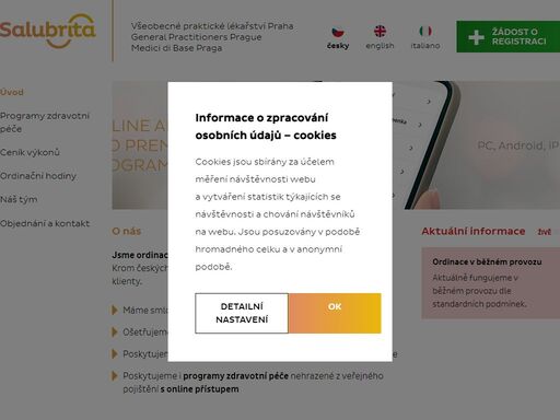 jsme ordinace všeobecných praktických lékařů v centru prahy. poskytujeme i programy zdravotní péče nehrazené z veřejného pojištění s online přístupem.