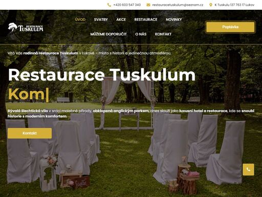 restaurace tuskulum v lukově, moderní a příjemná restaurace pro svatby a oslavy.