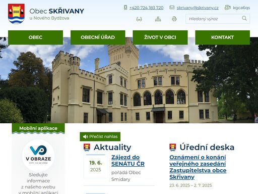 oficiální stránky obce skřivany