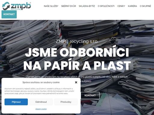 zaměřujeme se především na recyklaci všech druhů plastů a papíru od obcí, měst a dalších podnikatelských subjektů