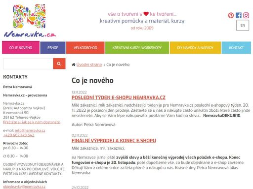 na nemravce najdete nejen spoustu kreativního materiálu a pomůcek, ale také spoustu rad a inspirace. mezi hlavní oblasti patří polymerové tvoření z fimo, cernit, pardo, premo, scrapbook a mnoho dalšího.