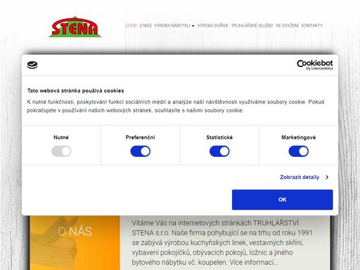 truhlářství stena s.r.o. - od roku 1991 se zabýváme výrobou dvířek, kuchyní, vestavných skříní, pokojíčků, obýváků, ložnicí a jiného bytového nábytku vč. koupelen.
