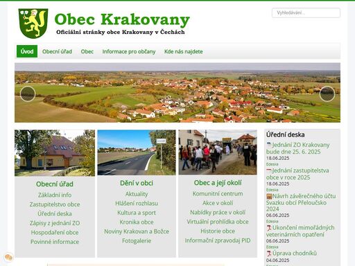 oficiální stránky obce krakovany.