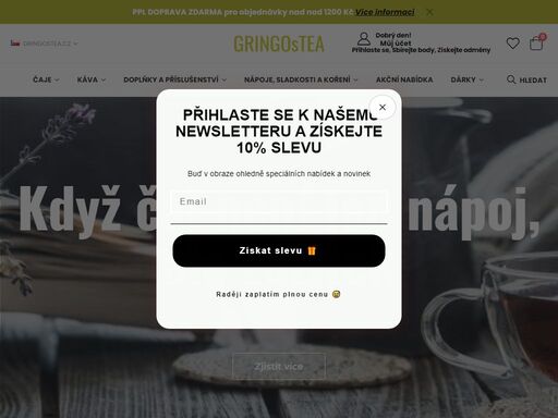 sypané čaje, káva a příslušenství online v obchodě gringostea ?? ověřeno zákazníky ? expresní dodání ? vše skladem ? e-shop.