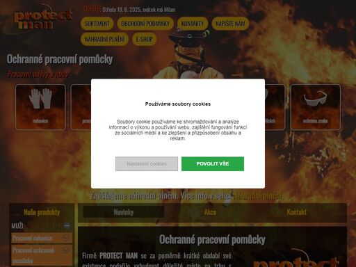 prodej ochranných pracovních pomůcek, ochranných oděvů, obuvi, rukavic, brýlí, masek, helem a dalšího ochranného příslušenství protectman zlín.