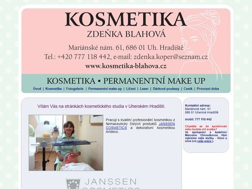 kosmetika zdeňka blahová, budova obzor, stará tenice 1213, uherské hradiště,