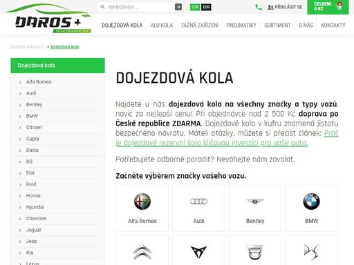 spolehněte se na ověřený e-shop a odborné poradenství. od roku 1989 provozujeme autoservis, zavolejte vyřešíme. najdete u nás dojezdová kola, alu kola, tažná zařízení, pneumatiky a mnoho dalšího.