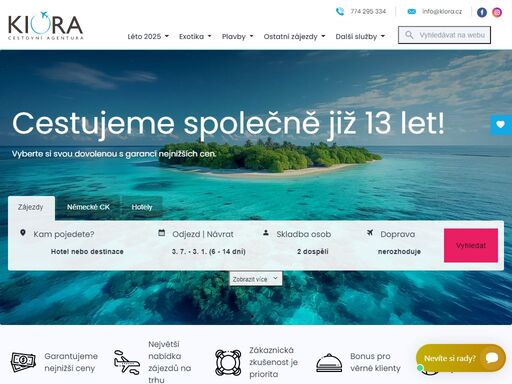 objevte širokou nabídku zájezdů do oblíbených destinací s kiora.cz. exotika, evropa, last minute i all inclusive dovolené – vše na jednom místě za výhodné ceny!