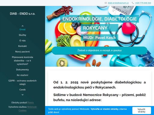 od 1. 2. 2025 nově poskytujeme diabetologickou a endokrinologickou péči v rokycanech.