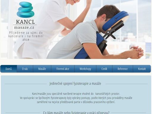 profesionální mobilní masérské a fyzioterapeutické služby, zaměřené na kanceláře a firemní akce. rychlé a efektivní masáže přímo u vás. www.kanclmasaze.cz