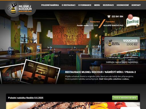 restaurace mlsnej kocour, náměstí míru, praha
