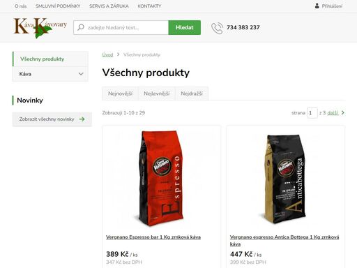 brněnský obchod s kávovary špičkové kvality a vybranými druhy italských káv. s dopravou po brně zdarma!