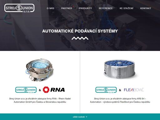 stroj-union spol. s r.o. je výrobní podnik zaměřující se zejména na navrhování, výrobu a instalaci automatických podávacích systémů a jejich aplikací.