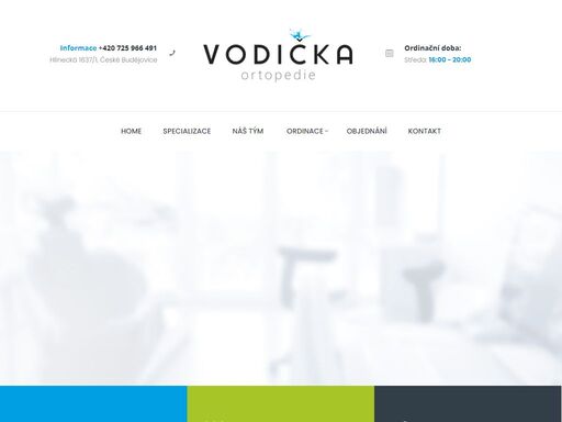 oficiální stránky soukromé ortopedické ordinace - mudr. zdeněk vodička v českých budějovicích - řešíme poúrazové komplikace, revma, bolesti v oblasti lokte a ramene a jiné obtíže. realizujeme náhrady kloubů horních i dolních končetin, artroskopické výkony, konzervativní léčebné metody.