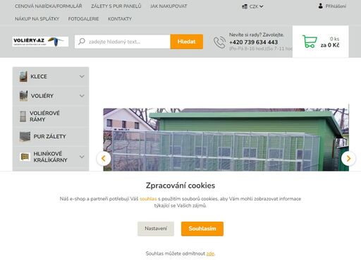 zakázková výroba klecí a voliér pur záletů a potřeb pro chovatele