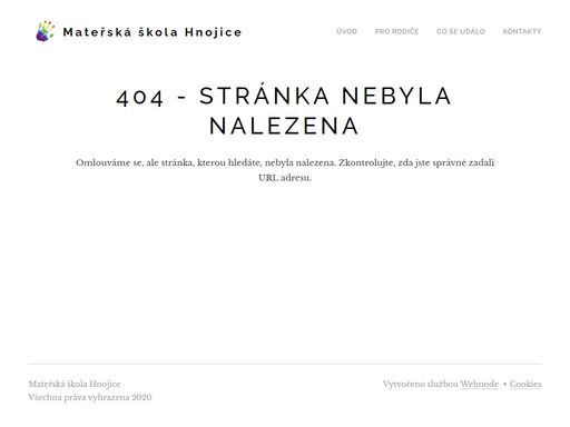 vítejte na stránkách mateřské školy hnojice, šternberk