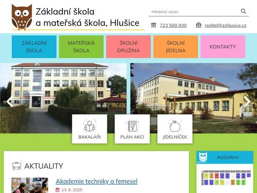 oficiální stránky zš a mš hlušice