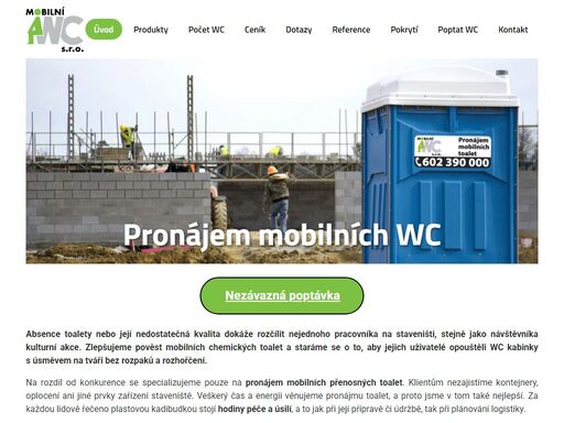 půjčovna mobilních toalet zajišťuje pronájem mobilních wc vysokého standardu. mobilní toalety dodáme do 24 hodin od objednání s garancí nejvýhodnějších cen.