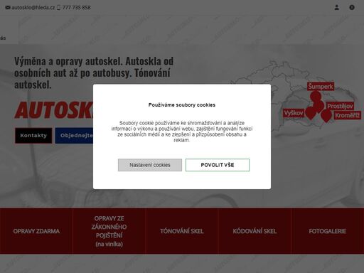 autoskla, autosklo hleďa. výměna autoskel zdarma, opravy autoskel. tónování a kódování autoskel. vyškov, prostějov, kroměříž, šumperk, brno.