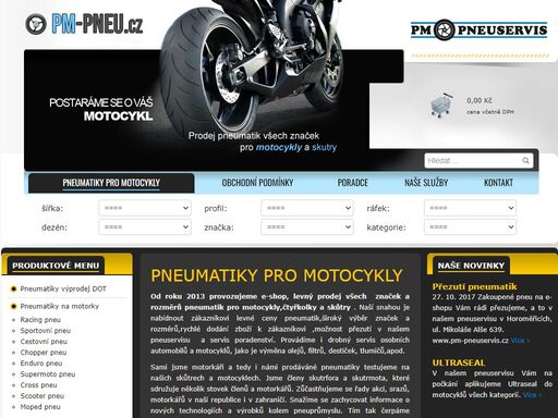 levný prodej všech  značek a rozměrů pneumatik pro motocykly,čtyřkolky a skůtry.drobný servis,možnost přezutí s vyvážením pneuma