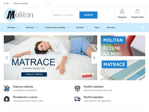 homepage.  








vítejte na moliten.cz
do našeho sortimentu patří nejen molitanové výrobky, matrace a rošty, ale také polštáře a čalounické zboží.








 
 
 