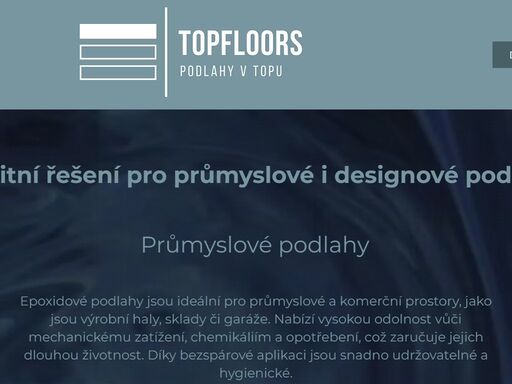 průmyslové podlahy topfloors.cz. jsme specialisté v oboru litých podlah. podlahy v průmyslu, farmacii, designové podlahy a speciální povrchy.