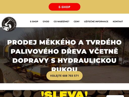 prodáváme měkké i tvrdé palivové dřevo, rozvoz sypaného dřeva v kontejneru nebo v pytlích, hydraulická ruka pro snadné umístění k vám na pozemek.