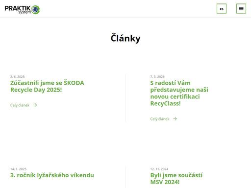 praktik system s.r.o. je firma s dvacetiletou působností a zpracovatelskými zkušenostmi na českém trhu. ekologicky zpracováváme spotřebiče, elektronické, elektrotechnické zařízení a kompozitní odpady.