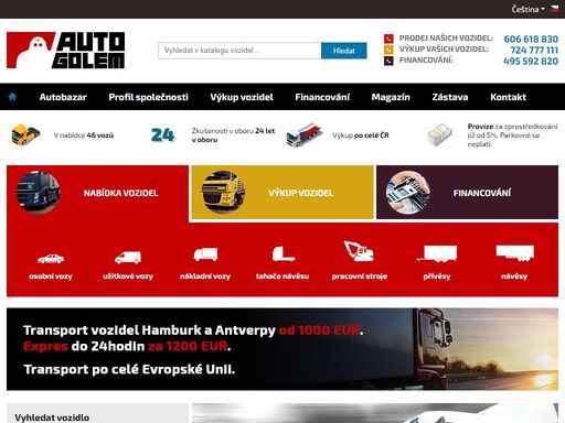 autobazar golem nabízí svým zákazníkům prodej i výkup nákladních a užitkových vozů a přívěsů.