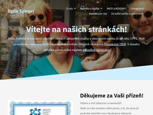 oficiální web optik spiegel, s.r.o.