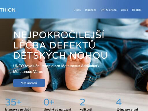 společnost orthion je výhradním distributorem inovativních ortéz unfo (universal neonatal foot orthosis – ortéza unfo) pro léčbu vrozené vady dětské nohy, jako je metatarsus adductus / metatarsus varus.