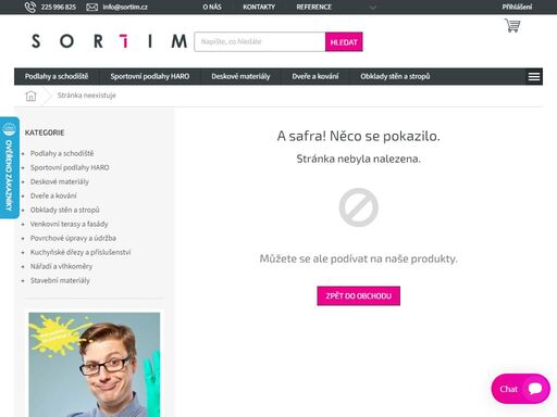 obchod s materiály pro interiér a stavbu. 