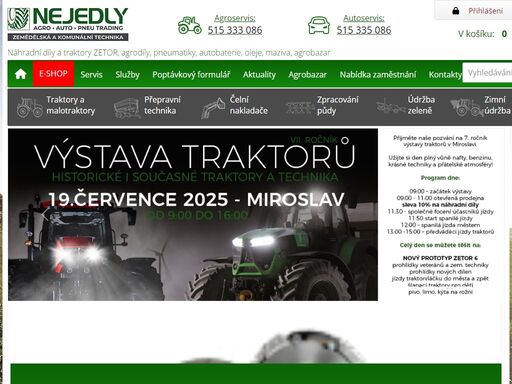 prodej náhradních dílů a traktorů zetor, agrodíly, pneumatiky, autobaterie, oleje, agrobazar, opravy traktorů zetor, agroservis, pneuservis, zemědělské pneu.