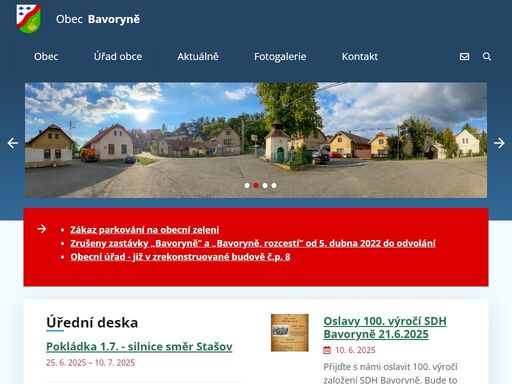 oficiální stránky obce bavoryně