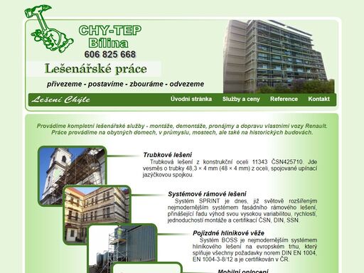 chy-tep - lešenářské a tesařské práce