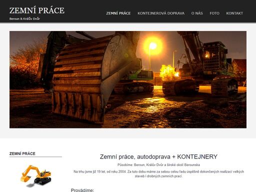 zemní práce králův dvůr, zemní práce beroun, bagrování základů rodinných domů a úprava terénu,skrývka zeminy,svahování,prodej a dovoz štěrku a písku,kontejnerová doprava,autodoprava,beroun-odvoz odpadu a sutě,kontejnery králův dvůr