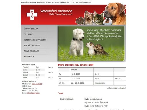 veterinární ordinace, všeobecná veterinární medicína, psi, kočky, drobní hlodavci, efektivní léčba, preventivní veterinární péče