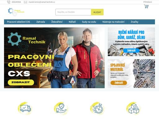 ramal-technik s.r.o. - prodejce spojovacího materiálu, nářadí pro kutily, zahradní techniky  a  pracovního a rového oblečení.