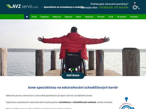 nabízíme zdravotní a kompenzační pomůcky - specializujeme se na schodolezy, schodišťové sedačky a plošiny, polohovací postele a invalidní vozíky.