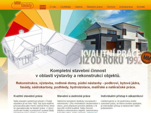 mm stavební nabízí rekonstrukce i výstavbu, rodinných domů, půdní nástavby - podkroví, bytová jádra, fasády, sádrokartony, podhledy, hydroizolace, malířské a natěračské práce a další.