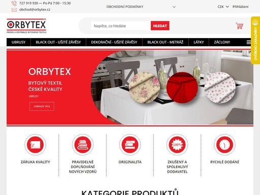 ?. bytový textil české kvality to je orbytex!
kvalitní produkty

vzory teflonových ubrusů a dekoračních látek si sami digitálně tiskneme. používáme ekologické barvy.našim cílem je držet vysokou kvalitu zboží.

lety prověřené zkušenosti
mnoho let dodáváme zboží do prodejen bytových textilů, hotelů, lázní a jiných…
