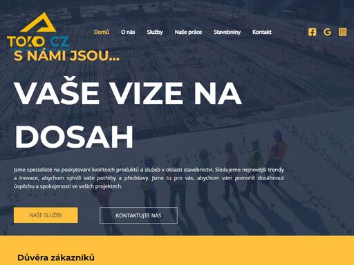 jsme toko cz s.r.o. ve stráži pod ralskem, váš spolehlivý partner pro stavby a rekonstrukce. naše firma s dlouholetou historií a bohatými zkušenostmi v oblasti stavebnictví je zde, abychom vám poskytli vše, co potřebujete pro úspěšnou realizaci vašich stavebních a rekonstrukčních projektů.