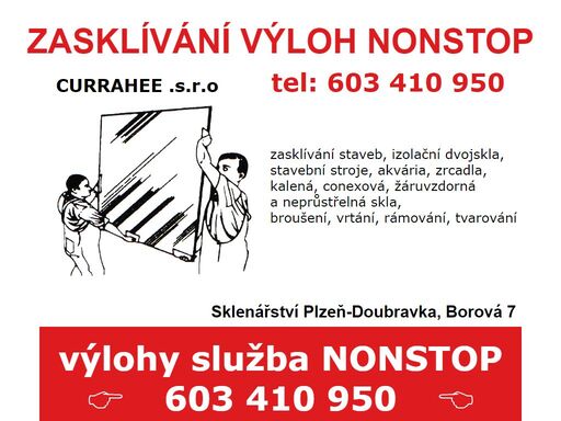 nabízíme zasklívání staveb, izolační dvojskla, akvária, zrcadla. kalená, conexová, žáruvzdorná a neprůstřelná skla. broušení, vrtání, rámování, tvarování. zasklívání výloh nonstop tel.: 603 410 950