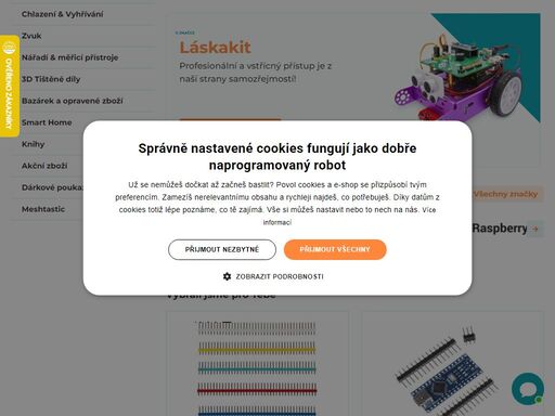 vývojové desky, součástky a další příslušenství od těch, kteří bastlí s láskou. expedice zboží do 24 hodin ?? doprava zdarma od 2.000 kč ?? 30 dní na vrácení ??