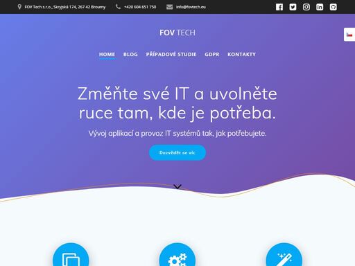 fov tech s.r.o. - vývoj aplikaci a provoz it systémů pro podnikatele, ale i male a střední podniky. modernizace stávájících řešení i realizace od nuly.
