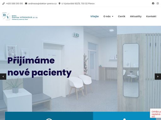 ordinace praktického lékaře v přerově poskytuje profesionální přístup a moderní vybavení ve zdravotním středisku u výstaviště 8, přerov. péče v oblasti preventivní, diagnostické a léčebné. zdravotní péče je plně hrazena ze zdravotního pojištění v rozsahu dle zákona. poskytujeme pracovnělékařskou službu.