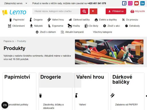 papera – online papírnictví se širokou nabídkou školních i kancelářských potřeb s možností dodání do druhého dne.