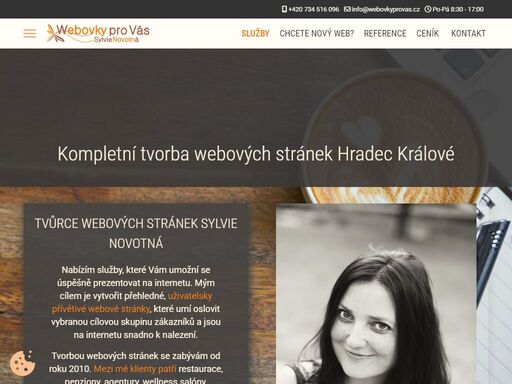vytvořím vám webové stránky, aby byly v souladu s vámi, s vaší cílovou skupinou a optimalizované pro vyhledávače. sylvie novotná webovky pro vás hradec králové