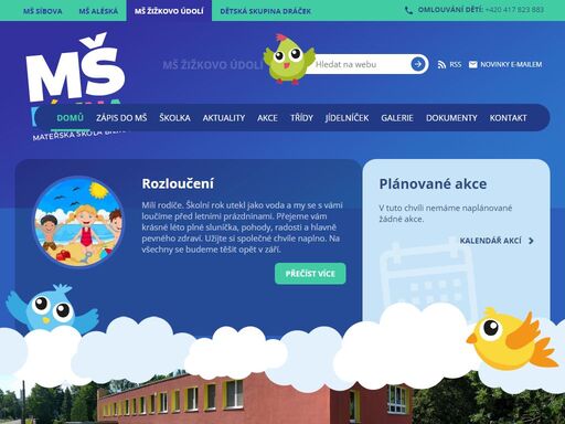 webové stránky mateřské školy v bílině. informace o školce, třídách, aktivitách školky, aktuality nebo galerie.