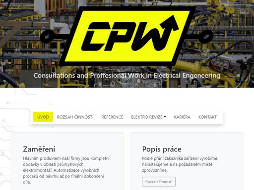 odborná činnost a konzultace v elektrotechnice. cpw aleš stěhulka.